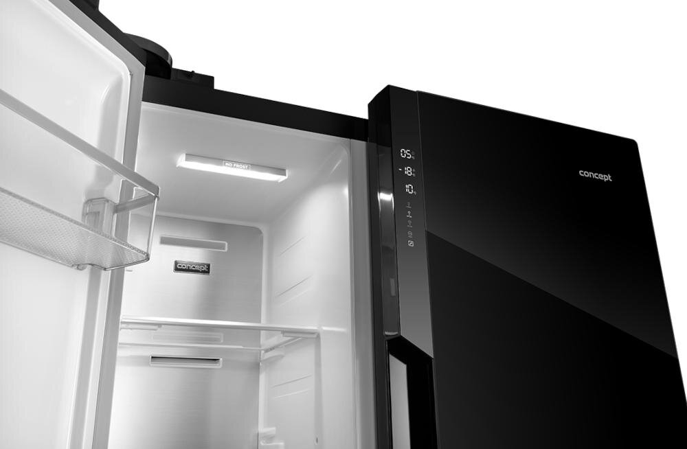 CONCEPT LA7991bc Side by Side oświetlenie led wnętrze lodówka zamrażarka winiarka kontrola zapasy oszczędność