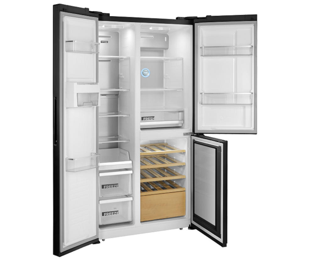 CONCEPT LA7991bc Side by Side wnętrze lodóka szklane pojemne półki przechowywanie balkoniki szyflada owoce warzywa sterowanie dotykowe