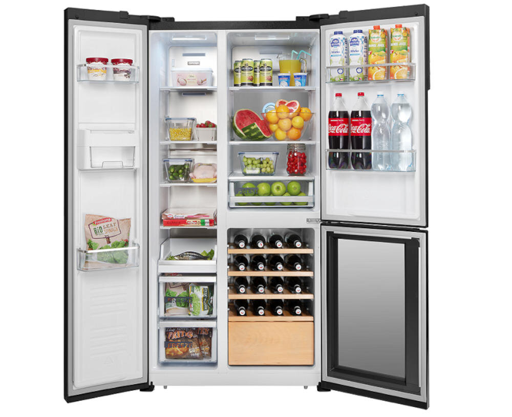 CONCEPT LA7991bc Side by Side lodówka zamrażarka szafka wino przechowywanie żywność rodzinna trzydrzwiowa