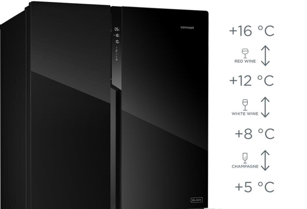 CONCEPT LA7991bc Side by Side wino automatyczne ustawienia temperatura przechowywanie