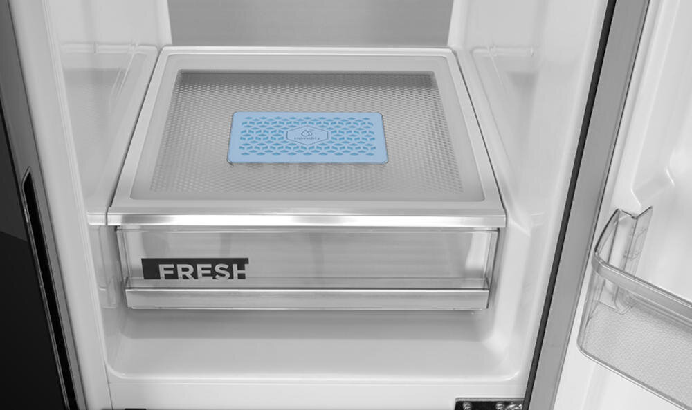 CONCEPT LA7991bc Side by Side lodówka świeżość strefa pojemna szuflada niska temperatura wilgotność kontrola przechowywanie świeżość super cool freeze chłodzenie zamrażanie smak witaminy wartości odżywcze