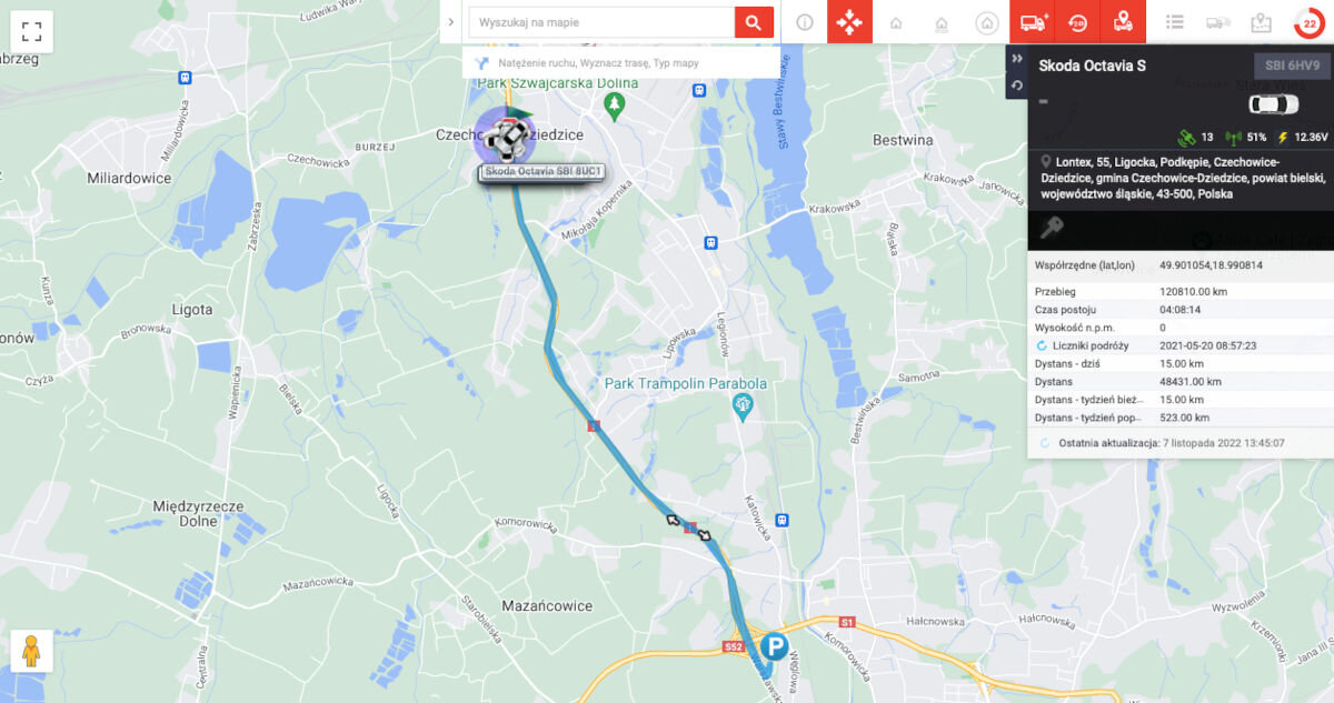 Moduł GPS TELTONIKA FMB920 mapa historia tras podsumowania rozliczenie paliwa historia przejazdów ewidencja kierowcy ewidencja pojazdu