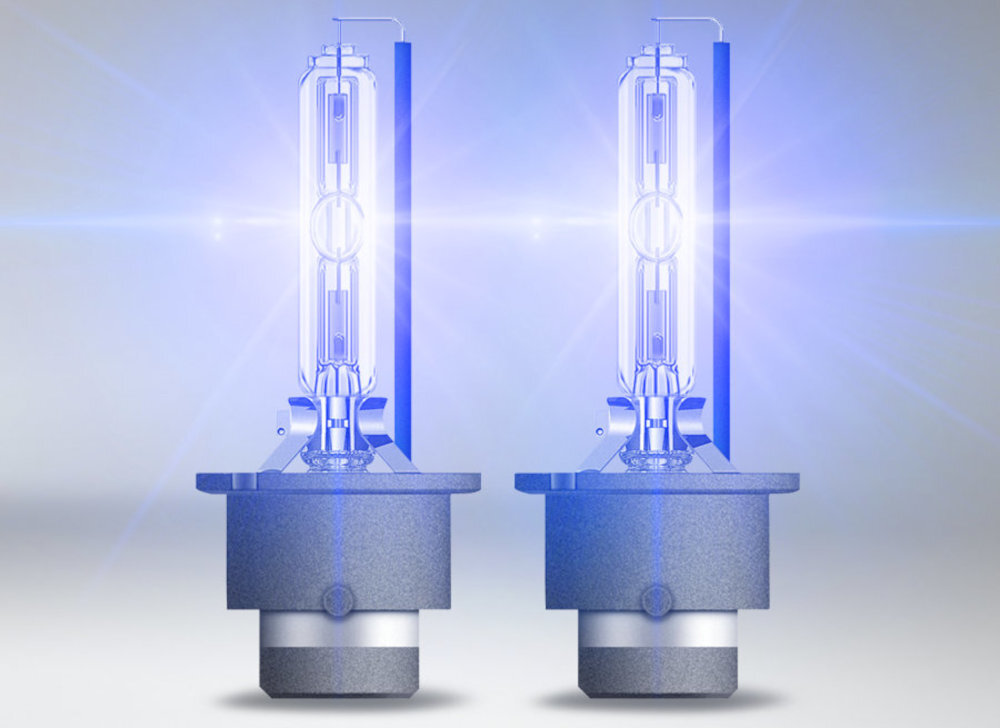 Zestaw żarówek samochodowych OSRAM Cool Blue Boost D2S 7000K 85V-35W niebieskie światło maksymalny komfort redukuje zmęczenie system wypełnienia strumień świetlny do 3200 lm