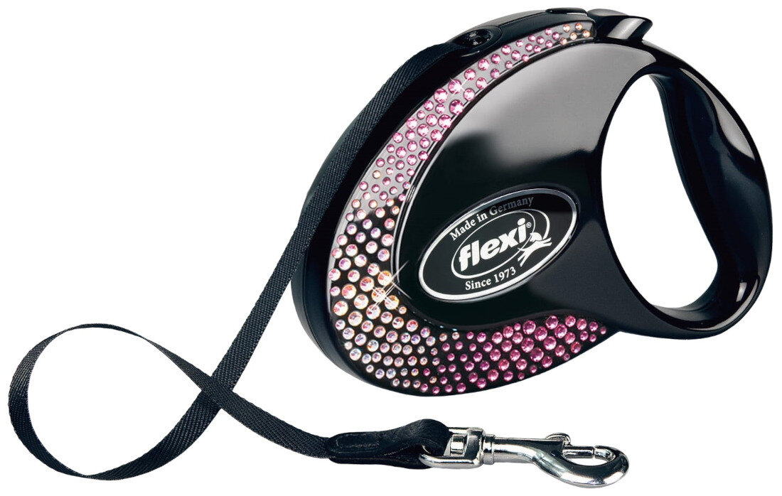 Smycz FLEXI Glam Composition M (5 m - 25 kg) Czarny wygląd prezentacja design wizualizacja kolorystyka kolor