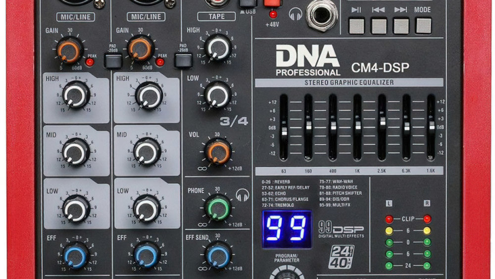 Mikser audio DNA CM4-DSP - łączność
