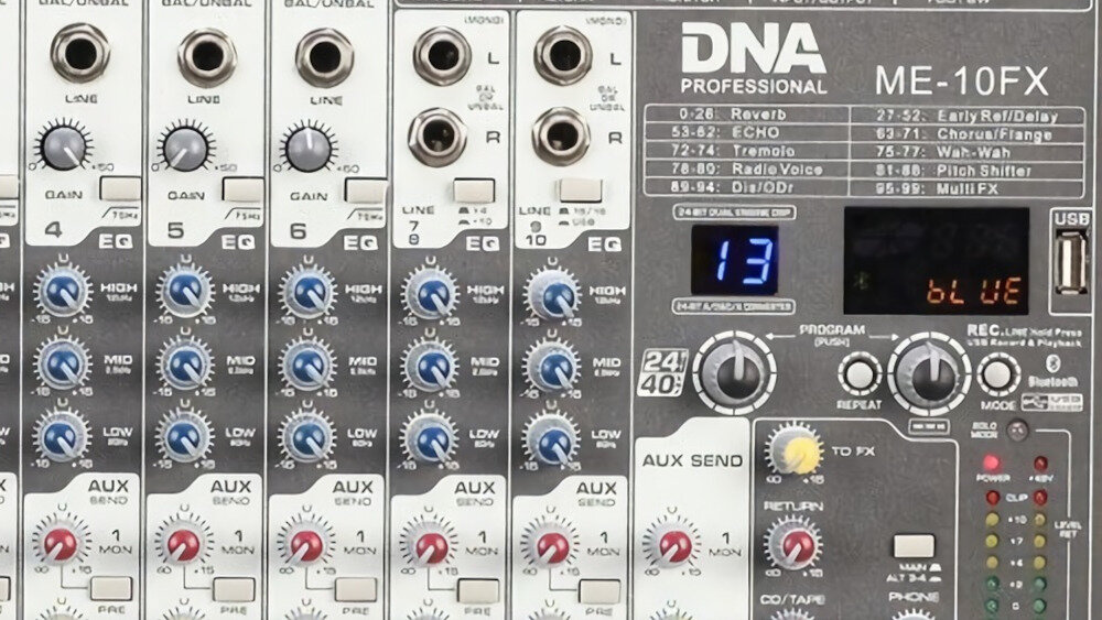 Mikser audio DNA ME-10FX  - korekcja dźwięku
