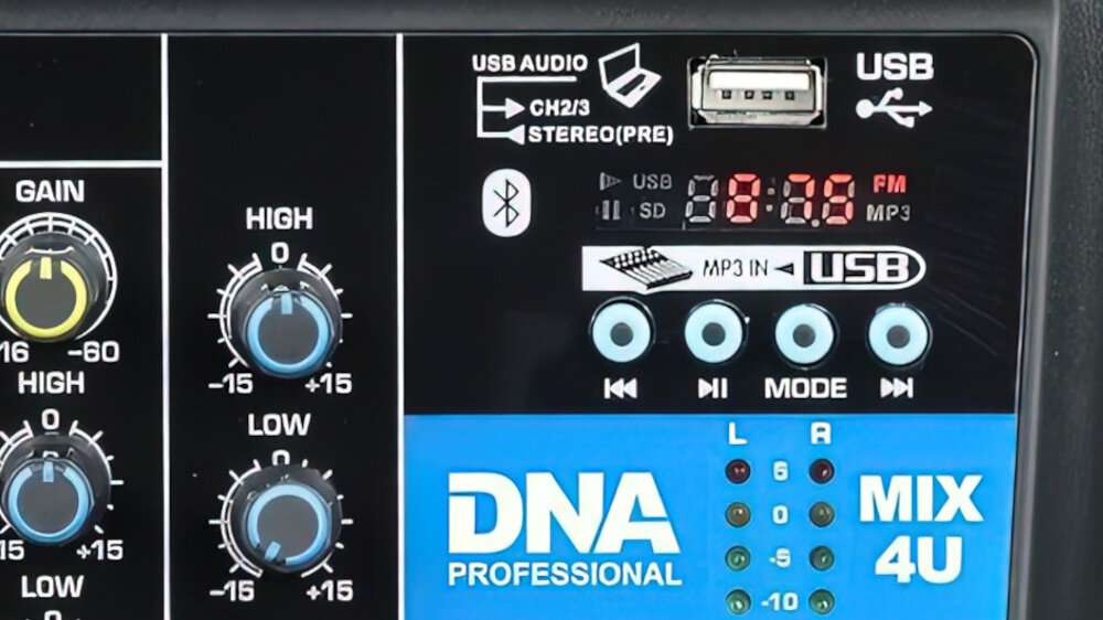 Mikser audio DNA Mix 4U - obsługa sterowanie