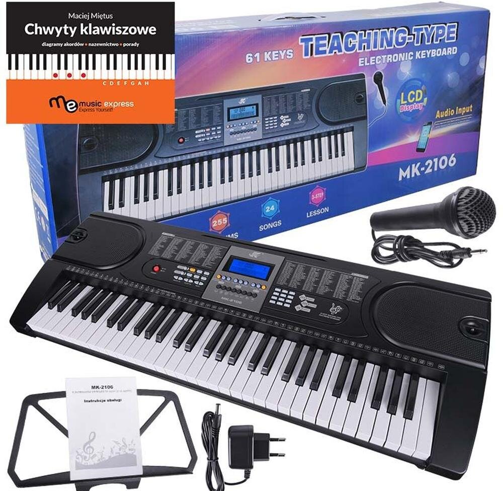 Keyboard MK 2106 dla najmłodszych muzyka pasja funkcje tradycja start gniazda odtwarzacz mp3 wygoda przenoszenie
