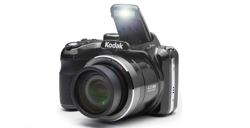 Aparat KODAK AZ422 czarny widok lampa bok 