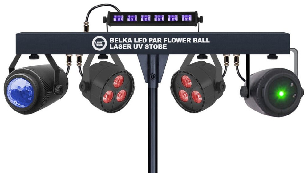 Belka LIGHT4ME LED Par Flower Ball Laser UV Strobe - tryby pracy