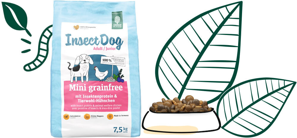 Karma dla psa GREEN PETFOOD InsectDog Mini Grainfree Kurczak 7.5 kg dawkowanie analiza sklad