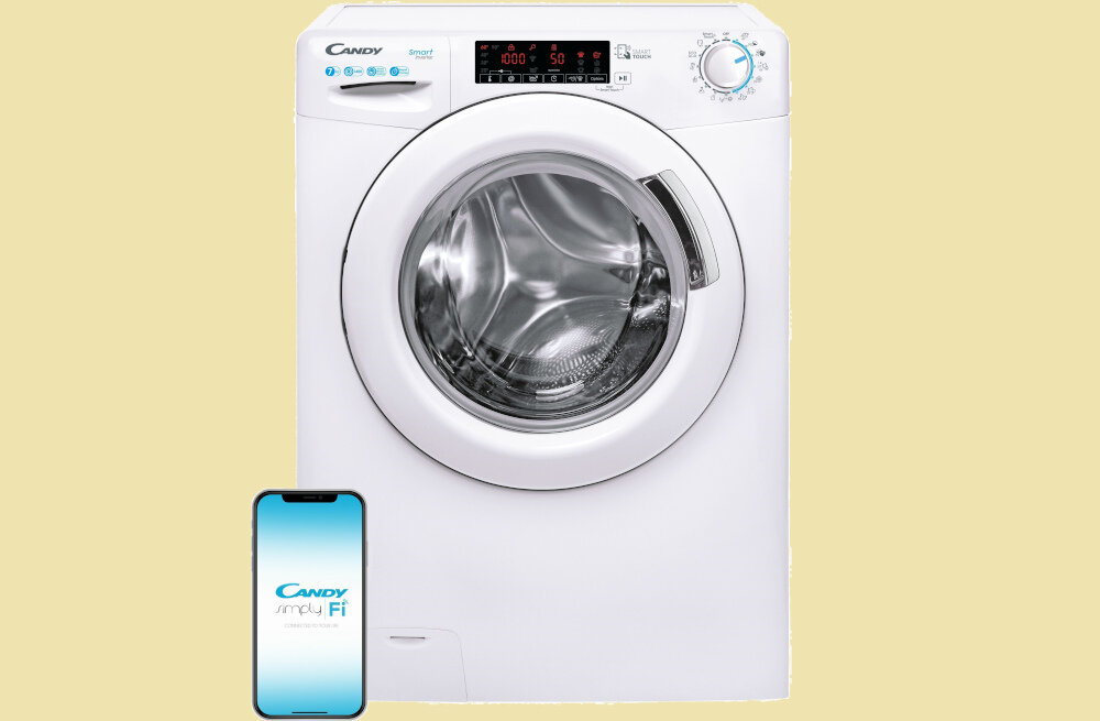 Pralka CANDY CS4 147TXME 1-S 7kg 1400 obr A smarfton osbluga ustawienia mozliwosci wybor technologia Simply-Fi funkcja Smart Touch (NFC) Opcja Moje Statystyki