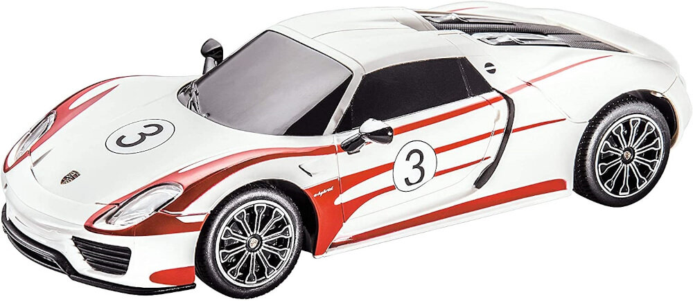Samochód zdalnie sterowany MONDO Porsche 918 Spider replika oryginalnego samochodu w skali 1:24 maksymalna prędkość do 8 km/h zasilany bateriami AA brak baterii w zestawie