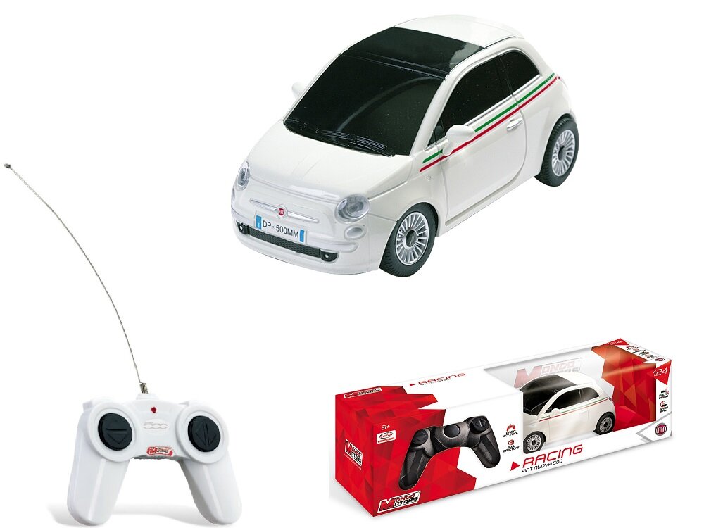 Samochód zdalnie sterowany MONDO Nuova 500 w zestawie pilota do sterowania instrukcja obsługi w języku polskim karta gwarancyjna