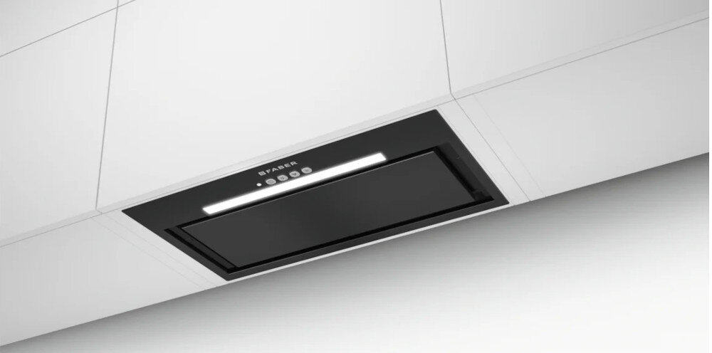 OKAP FABER INKA LUX EVO BK MATT A52 filtr aluminiowy wyciąg pochłaniacz sterowanie elektroniczne Instalacja podszafkowa zabudowa wkład Oświetlenie LED filtr aluminiowy 60 db