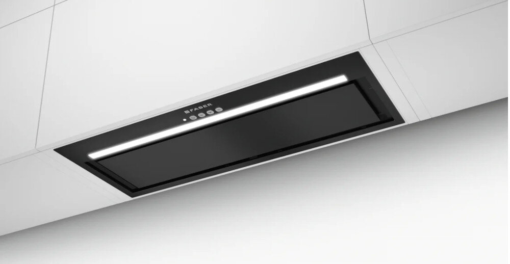 OKAP FABER INKA LUX EVO BK MATT A70 filtr aluminiowy wyciąg pochłaniacz sterowanie elektroniczne Instalacja podszafkowa zabudowa wkład Oświetlenie LED filtr aluminiowy 60 db