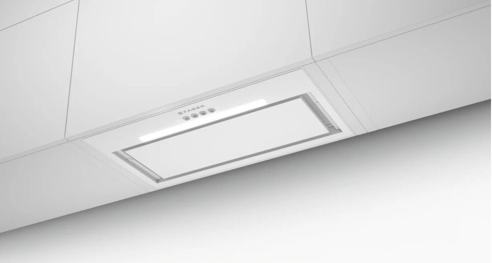 OKAP FABER INKA LUX EVO WH MATT A52 filtr aluminiowy wyciąg pochłaniacz sterowanie elektroniczne Instalacja podszafkowa zabudowa wkład Oświetlenie LED filtr aluminiowy 60 db