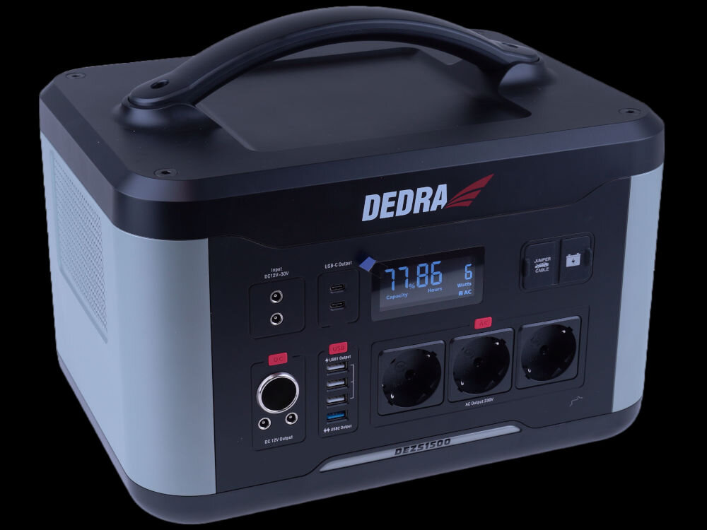 Stacja zasilania DEDRA DEZS1500 1500W Bank energii moc 300w akumulator czas ładowania