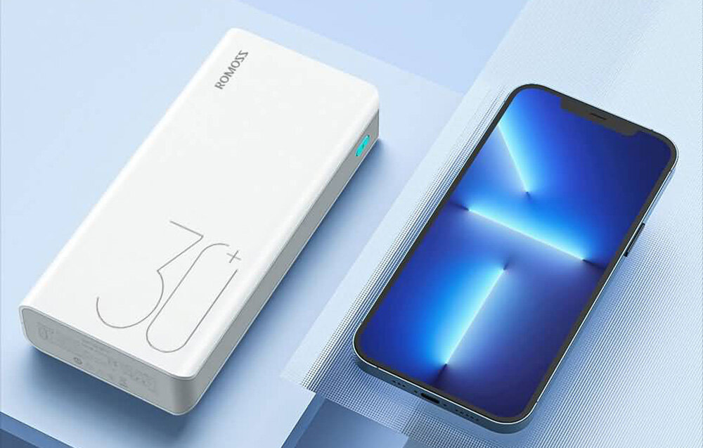 Powerbank ROMOSS Sense 8+ pojemność moc porty wyjścia USB-A USB typ-C ładowanie szybkość ekran diody wymiary waga odporny bezpieczny
