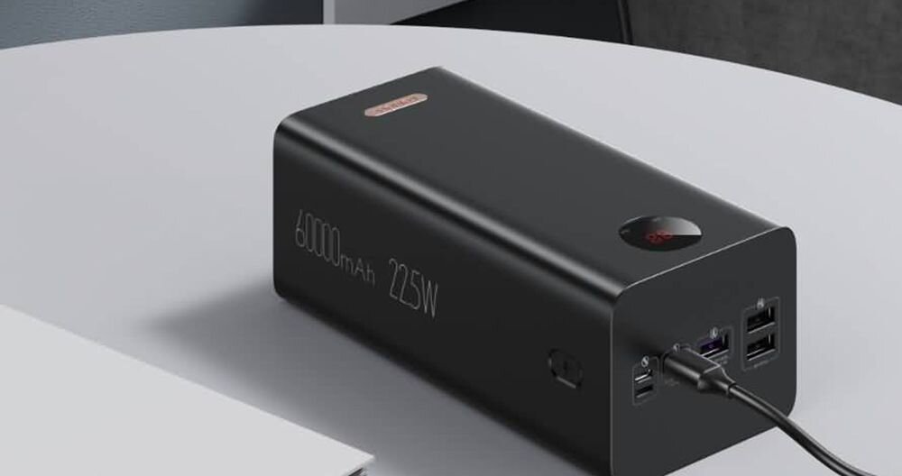 Powerbank ROMOSS PEA60 60000mAh pojemność moc porty wyjścia USB-A USB typ-C ładowanie szybkość ekran diody wymiary waga odporny bezpieczny