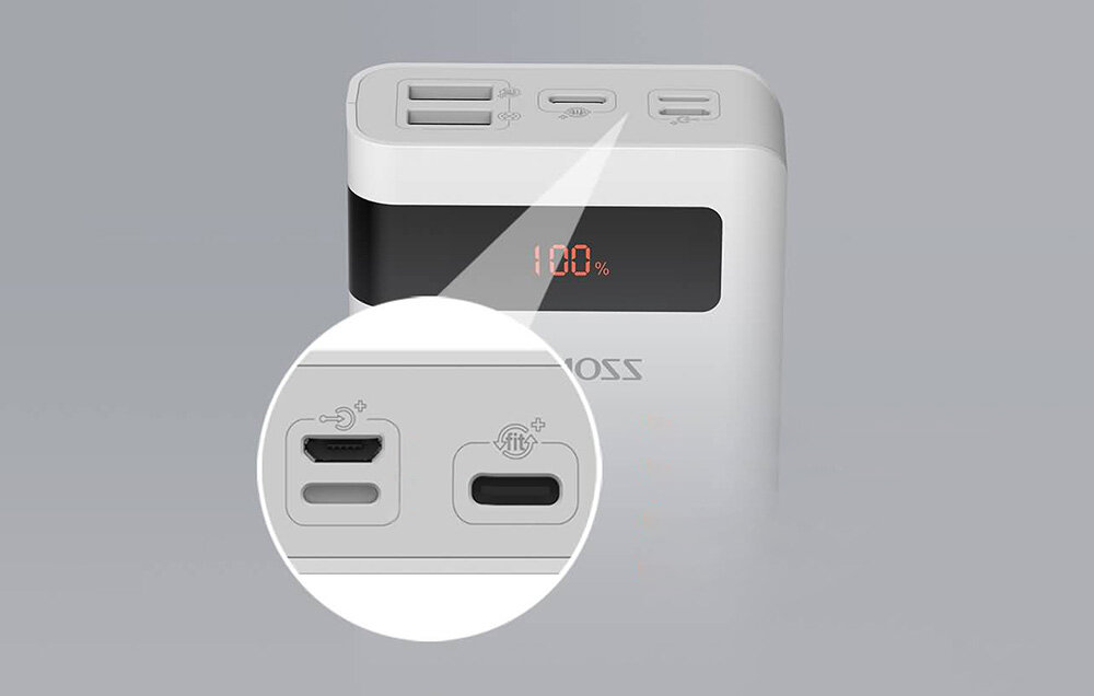 Powerbank ROMOSS Sense 6PS+ pojemność moc porty wyjścia USB-A USB typ-C ładowanie szybkość ekran diody wymiary waga odporny bezpieczny