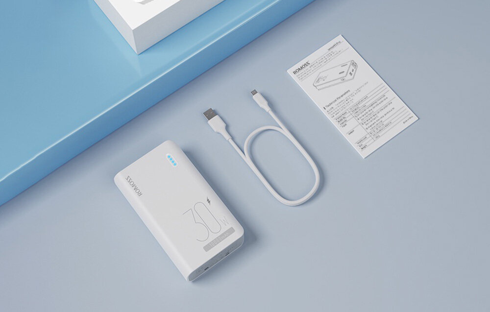 Powerbank ROMOSS Sense 4S Pro pojemność moc porty wyjścia USB-A USB typ-C ładowanie szybkość ekran diody wymiary waga odporny bezpieczny