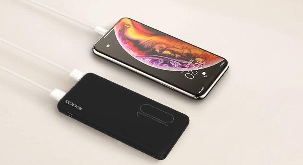 Powerbank ROMOSS PSP 10 pojemność moc porty wyjścia USB-A USB typ-C ładowanie szybkość ekran diody wymiary waga odporny bezpieczny