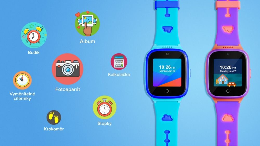 Smartwatch NICEBOY Watch Kids Patrol ekran bateria czujniki zdrowie sport pasek ładowanie pojemność rozdzielczość łączność sterowanie krew puls rozmowy smartfon aplikacja