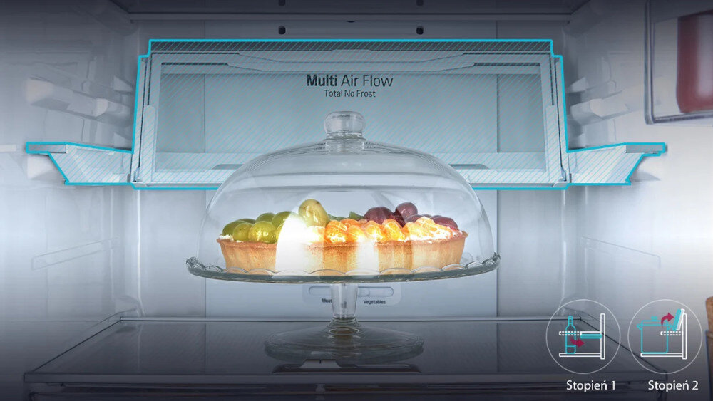 Lodówka LG GBB72MCUGN No Frost 203cm Czarny LinearCooling składana półka