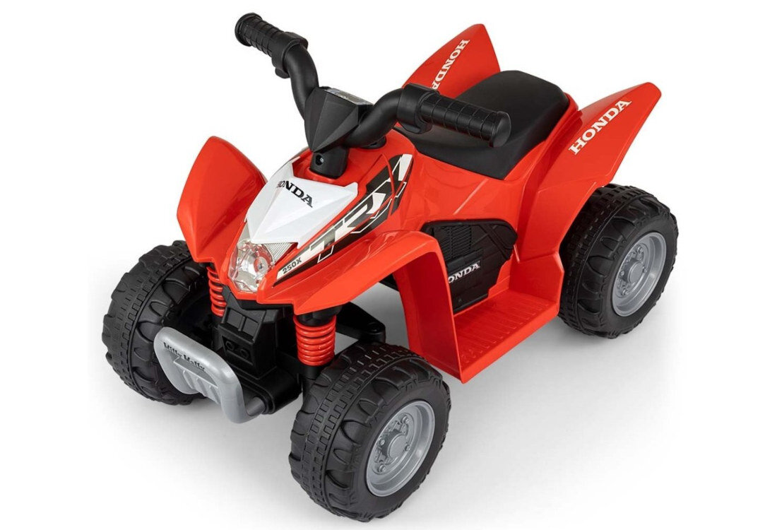 Quad elektryczny dla dziecka MILLY MALLY Honda ATV Czerwony Aktywna zabawa rozwój umiejętności zdolności manualne orientacja przestrzenna motoryka klakson
