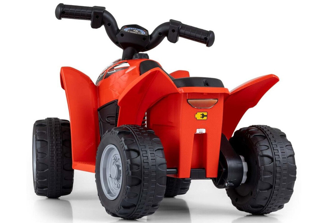 Quad elektryczny dla dziecka MILLY MALLY Honda ATV Czerwony normy bezpieczeństwa certyfikat CE metalowe osie kół koła z tworzywa stucznego od 24 miesiąca życia wiek waga prędkość