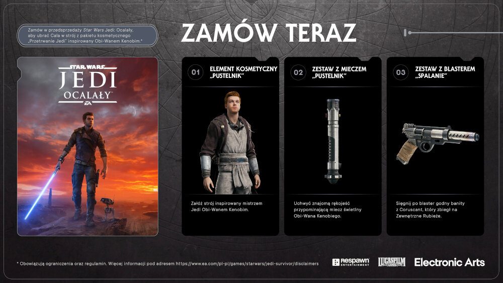 Star Wars Jedi: Ocalały gra imperium galaktyka rycerz jedi załoga ochrona planety wyzwania wrogowie