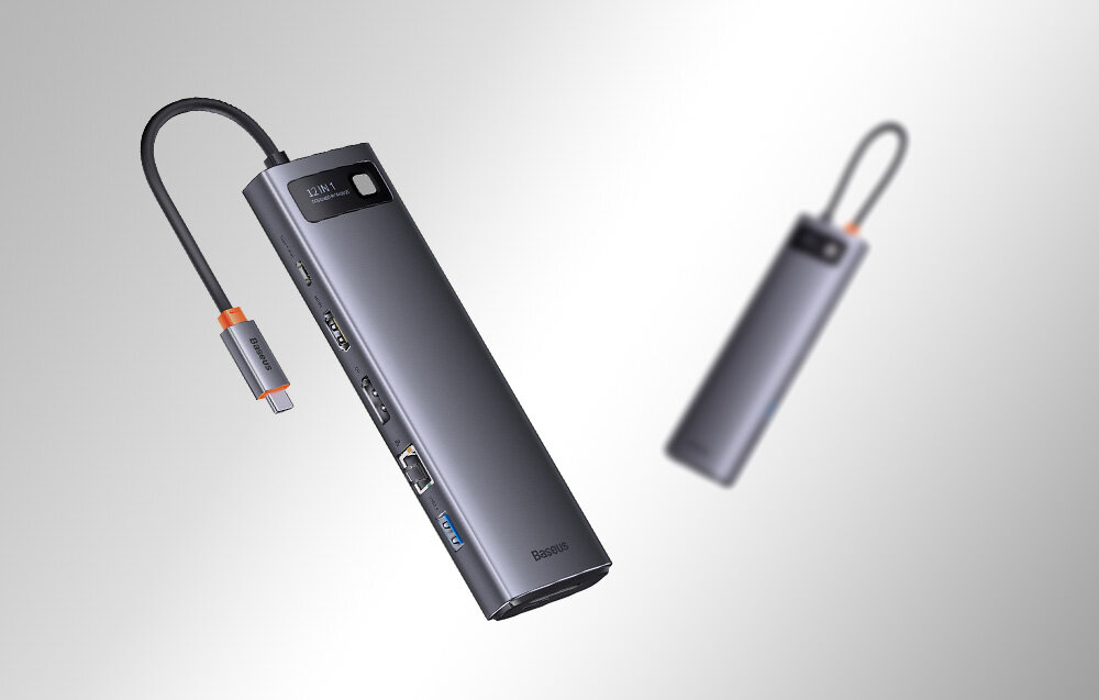 Hub BASEUS Metal Gleam 12w1 urządzenia przesył plików konstrukcja wytrzymałość plug&play