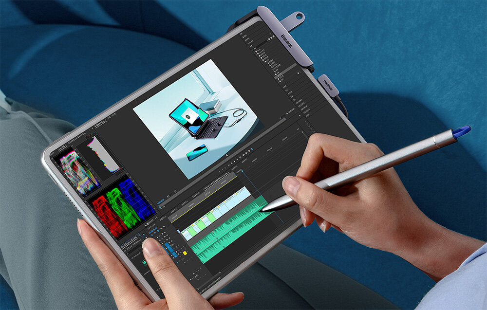 Hub BASEUS PadJoy WKWJ000013 możliwości porty szybkie ładowanie przesył pliki jakość obraz dopracowanie