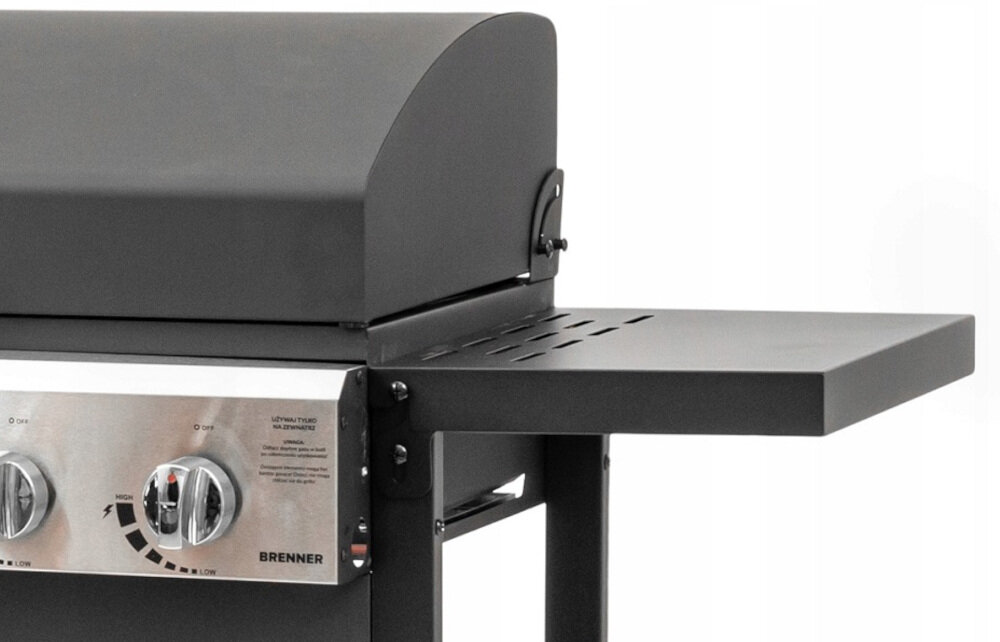 Grill gazowy MIRPOL Brenner G6 duża powierzchnia grilla 3003 cm2 półki boczne