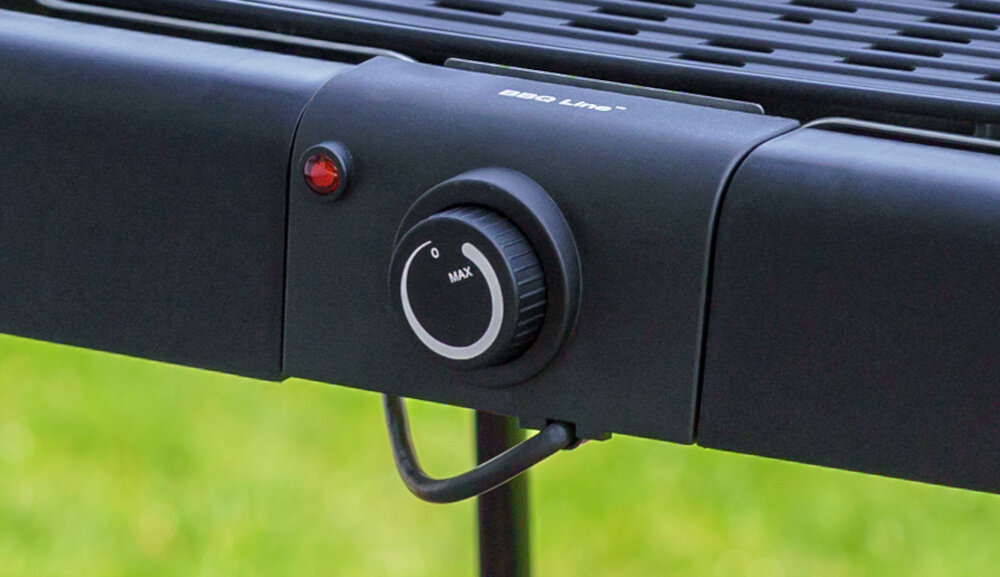 Grill elektryczny MIRPOL MIR-E003 wbudowany w urządzenie termostat płynna regulacja temperatury regulowany w 3 stopniach