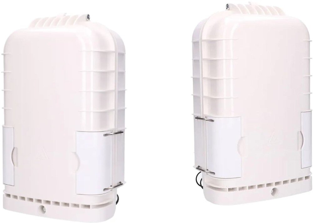 Puszka połączeniowa EXTRALINK EX.18952 Dwie białe puszki połączeniowe zamknięte, widziane z perspektywy bocznej