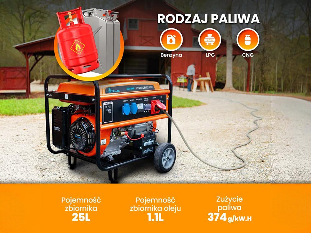 AGREGAT PRĄDOTWÓRCZY EXTRALINK silnik tankowanie