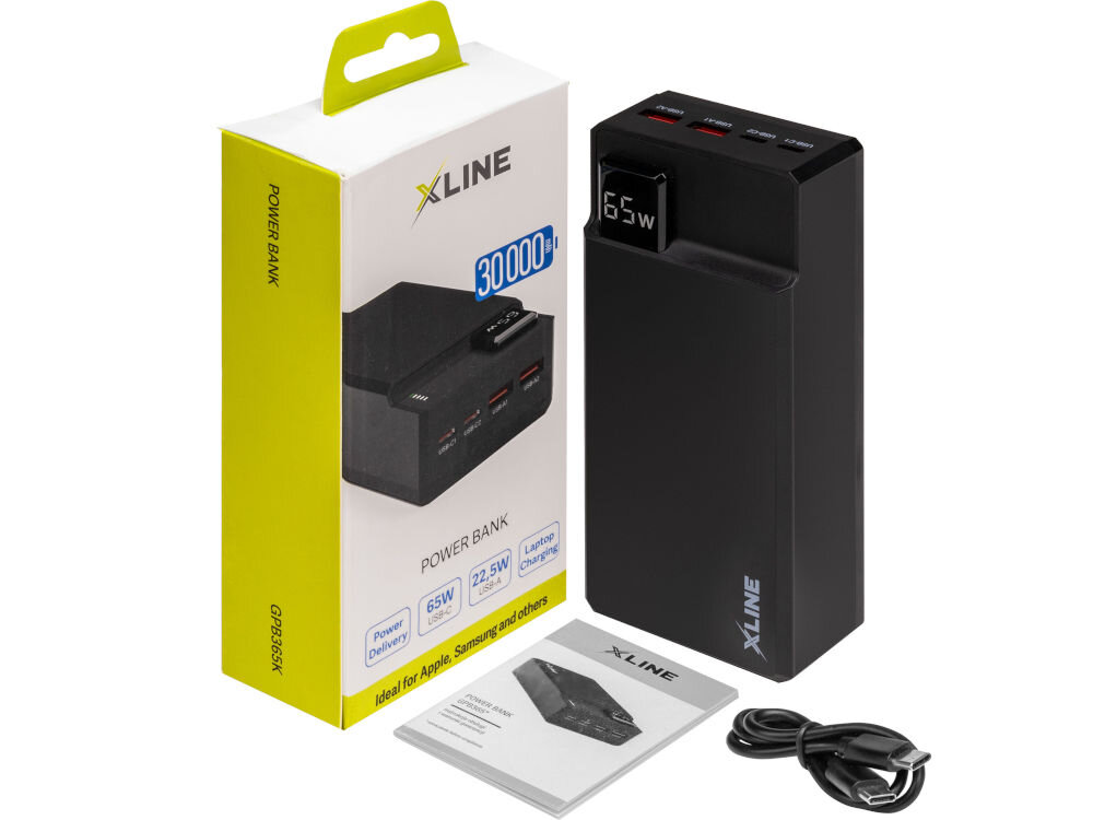 Powerbank XLINE GPB365K 30000 mAh Biały elementy zestaw