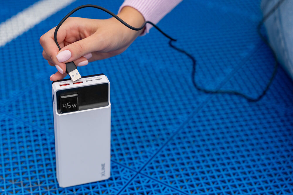 Powerbank XLINE GPB245W 20000 mAh Biały 2 porty usb-a 2 porty usb-c quick charge power delivery