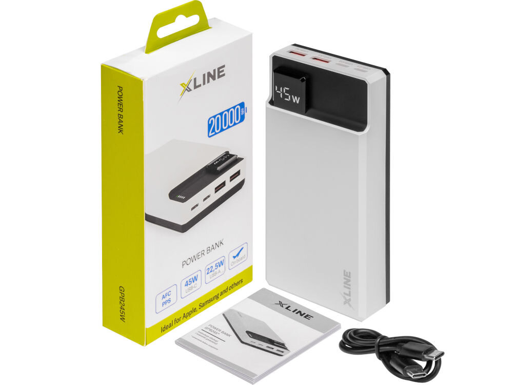Powerbank XLINE GPB245W 20000 mAh Biały elementy zestaw