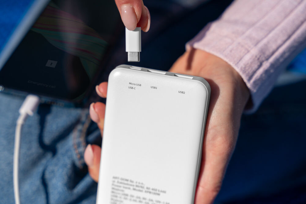 Powerbank XLINE XPB120W 10000 mAh Biały port usb-a usb-c 22,5 w
