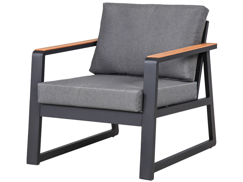 Zestaw mebli ogrodowych MIRPOL Grasse z paleniskiem Szary fotele wymiary 84,5 x 77 x 73,5 cm