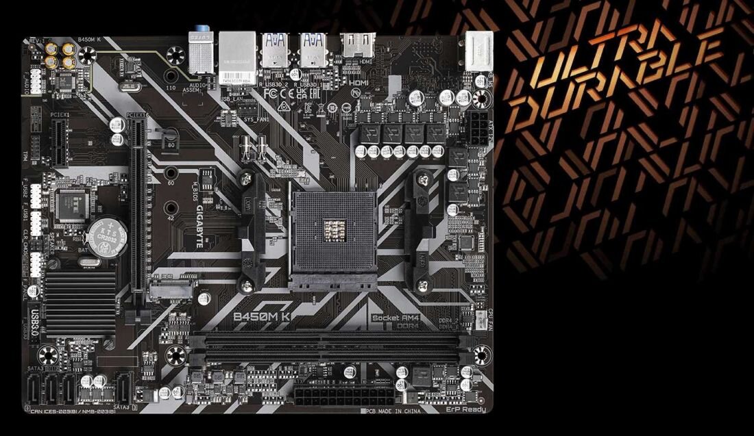 Płyta główna GIGABYTE B450M K AM4 - Płyta główna