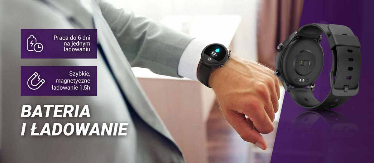 Smartwatch HAMA Fit Watch 6910 Energia na sześć dni działania