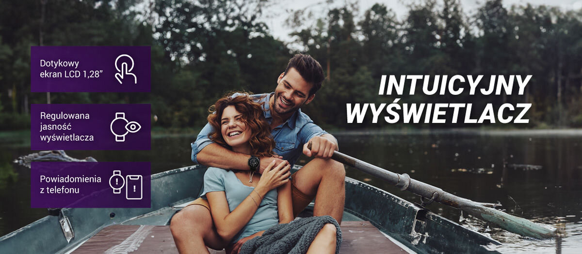 Smartwatch HAMA Fit Watch 6910 Intuicyjny wyświetacz dotykowy ekran LCD 1,28 regulowana jasność wyświetlacz powiadomienia z telefonu