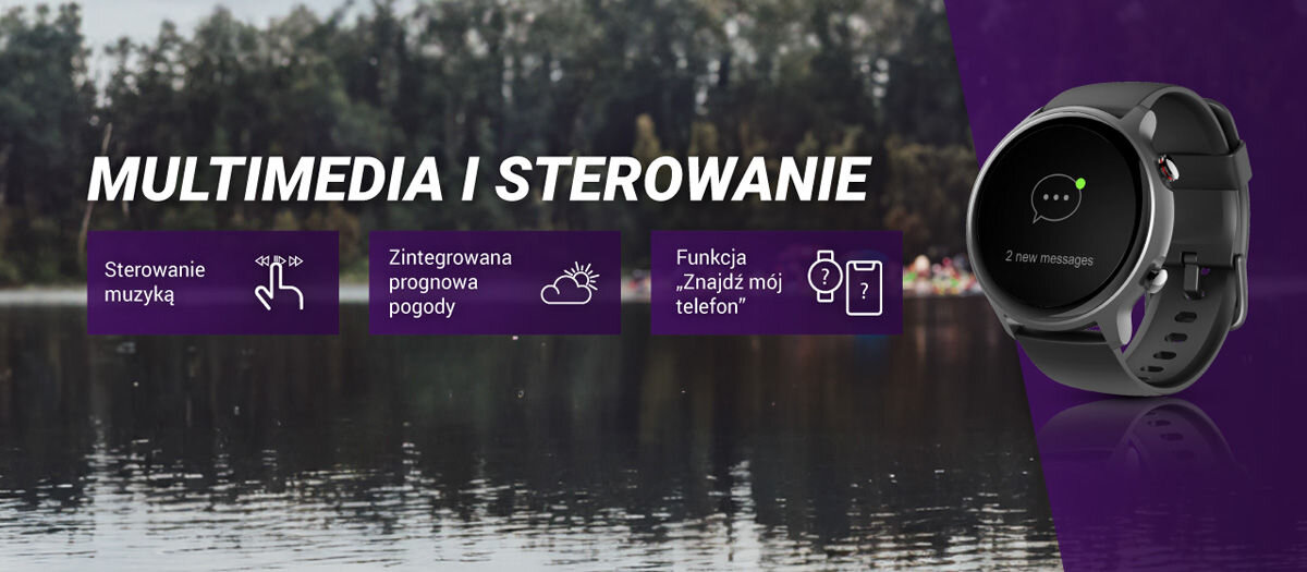 Smartwatch HAMA Fit Watch 6910 Muktimedia i sterowanie sterowanie muzyką zintegrowana prognoza pogody funkcja znajdź mój telefon