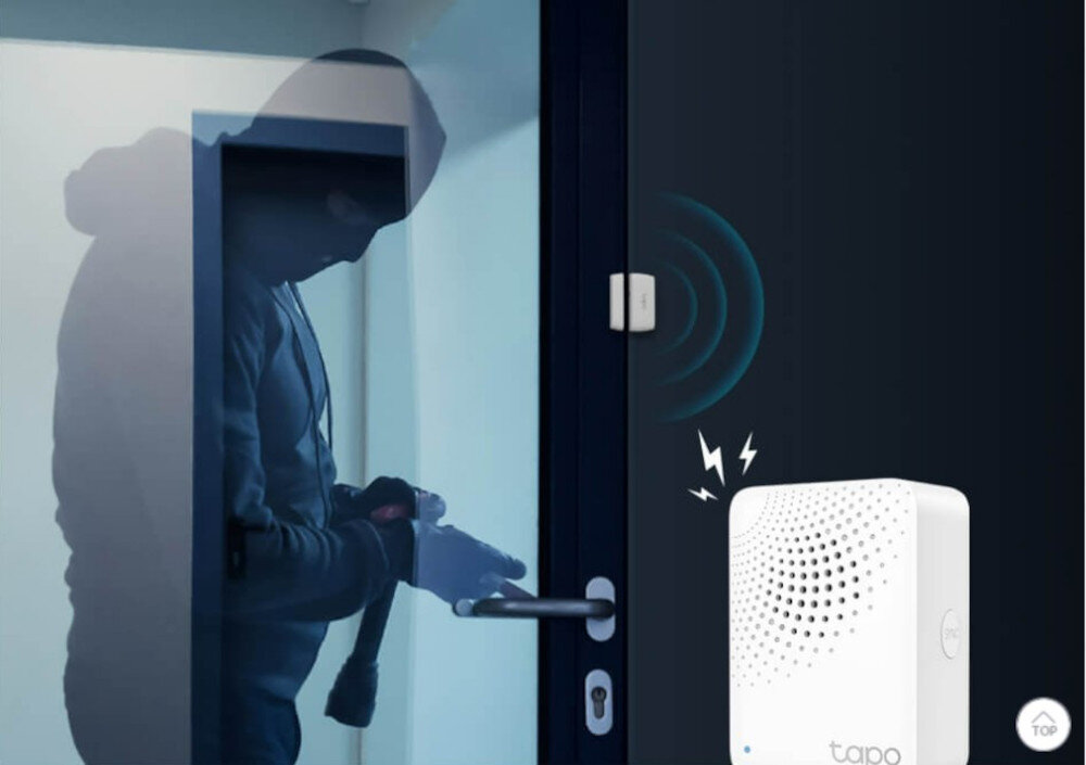 Czujnik ruchu TP-LINK Tapo H100 współpracuje z czujnikami otwarcia drzwi i okien głośna syrena 90 dB