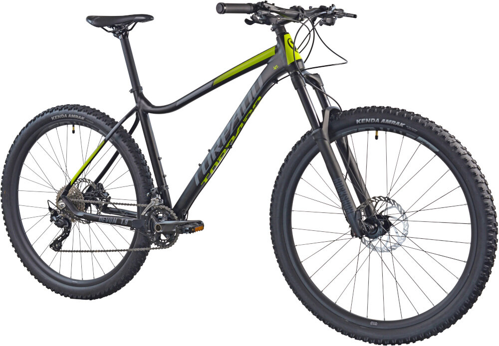 Rower górski MTB TORPADO Devon 1.9 M18 29 cali męski Czarno-żółty pojazd dla sportowców do jazdy wyczynowej uniwersalne właściwości dla amatoró do jazdy w mieście za miastem w lesie na górskim szlaku niezbyt grząskim błocie nie za głębokim piachu