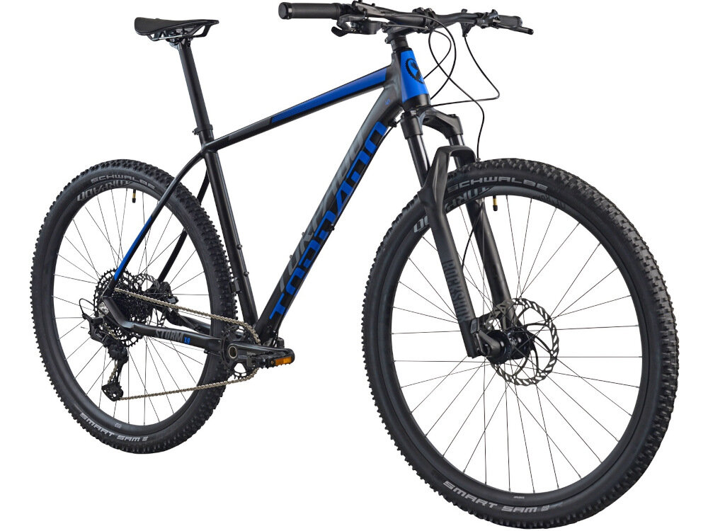 Rower górski MTB TORPADO Storm X9 M21 29 cali Męski Czarno-niebieski pojazd dla sportowców do jazdy wyczynowej uniwersalne właściwości dla amatorów zwrotne łatwo wchodzące w zakręty do miasta za miasto w lesie na górskim szlaku